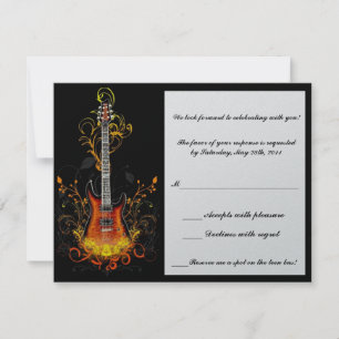 tarjeta de respuesta de guitarra bar mitzvah