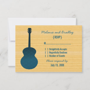 Tarjeta de respuesta de guitarra de país azul