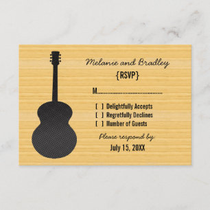 Tarjeta de respuesta de guitarra de país gris