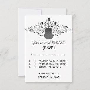 Tarjeta de respuesta de guitarra de Swirls Charcoa