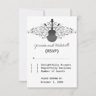 Tarjeta de respuesta de guitarra de Swirls Charcoa