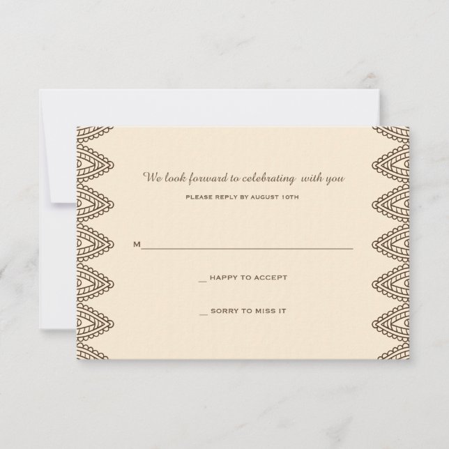 Tarjeta de respuesta de henna (Anverso)