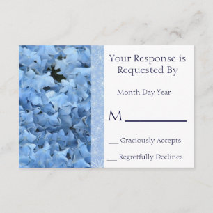 Tarjeta de respuesta de hidrangea azul