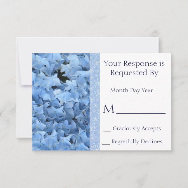 Tarjeta de respuesta de hidrangea azul (Anverso)