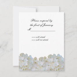 Tarjeta de respuesta de hidrangea blanca