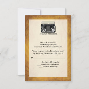 Tarjeta de respuesta de Hip Hop Bar Mitzvah RSVP