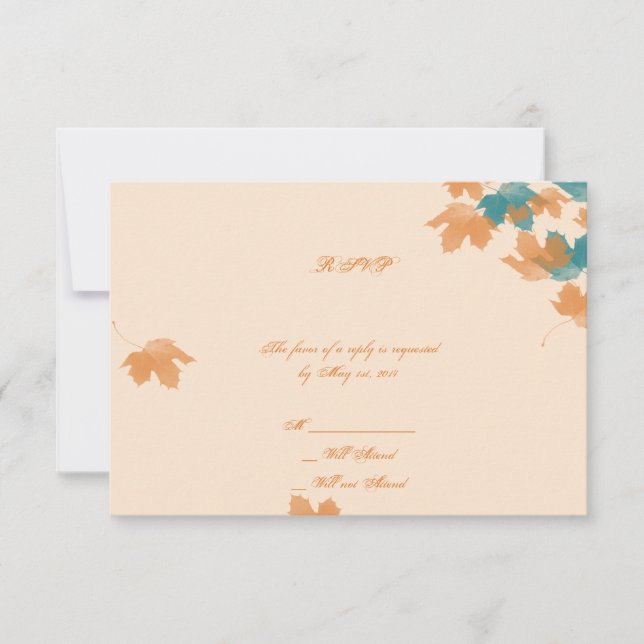 Tarjeta de respuesta de hoja de arce de otoño de n (Anverso)