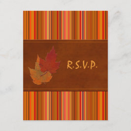 Tarjeta de respuesta de Hojas de otoño y rayas