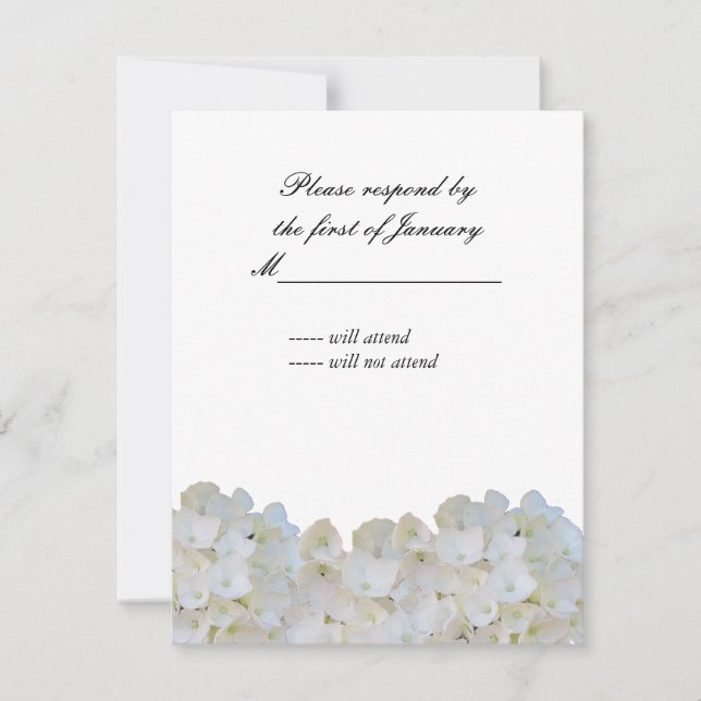 Tarjeta de respuesta de Hortensia Blanca (Anverso)