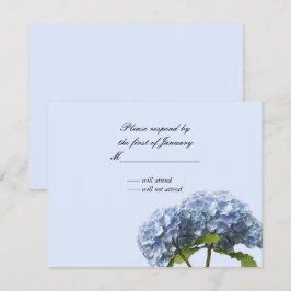 Tarjeta de respuesta de Hortensias Azules Suaves