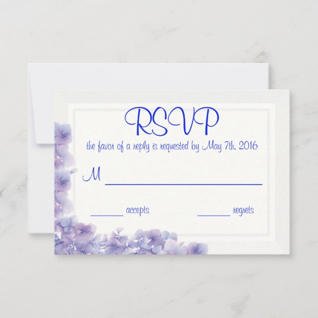 Tarjeta de respuesta de Hydrangea (Anverso)