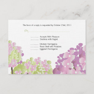 Tarjeta de respuesta de Hydrangea Rosa