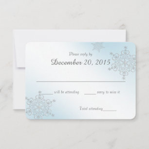 Tarjeta de respuesta de Ice Blue Snowflakes