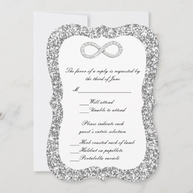 Tarjeta de respuesta de infinito de diamantes de P (Anverso)