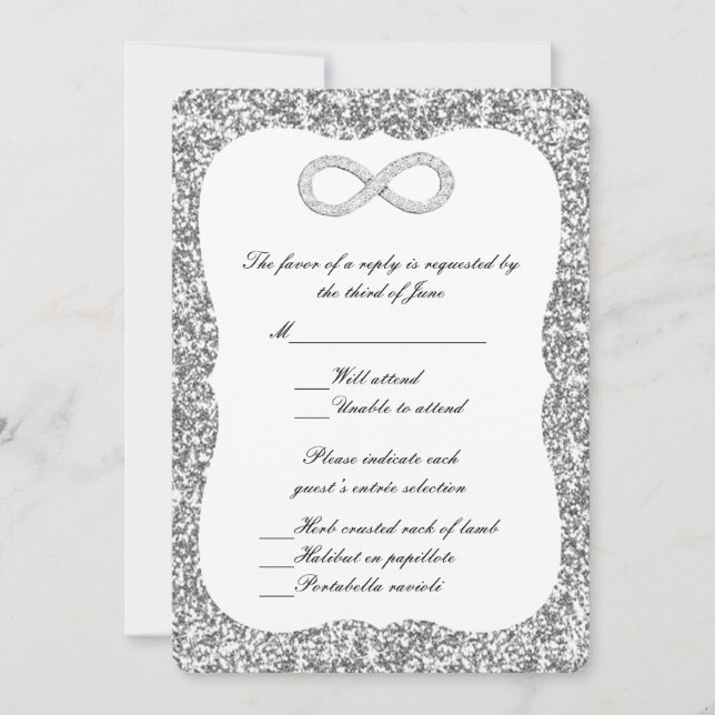 Tarjeta de respuesta de infinito de diamantes de P (Anverso)