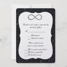 Tarjeta de respuesta de infinito de plata de brill