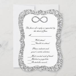Tarjeta de respuesta de infinito plateado Purpurin