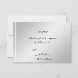 Tarjeta de respuesta de invierno Silver White Snow