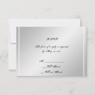 Tarjeta de respuesta de invierno Silver White Snow