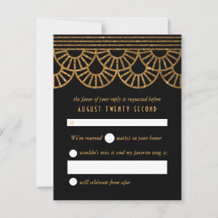 Tarjeta de respuesta de invitación a boda de fanát