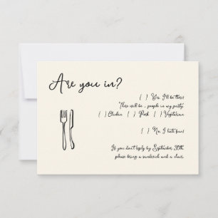 Tarjeta de respuesta de invitación a guión diverti