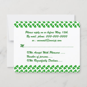 Tarjeta de respuesta de invitación a la boda de no