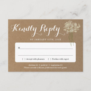Tarjeta de respuesta de invitación Aliento de be