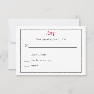 Tarjeta de respuesta de invitación de boda con esm