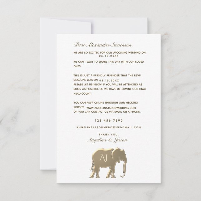 Tarjeta de respuesta de invitación de boda con rec (Anverso)