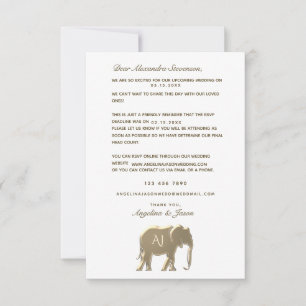Tarjeta de respuesta de invitación de boda con rec