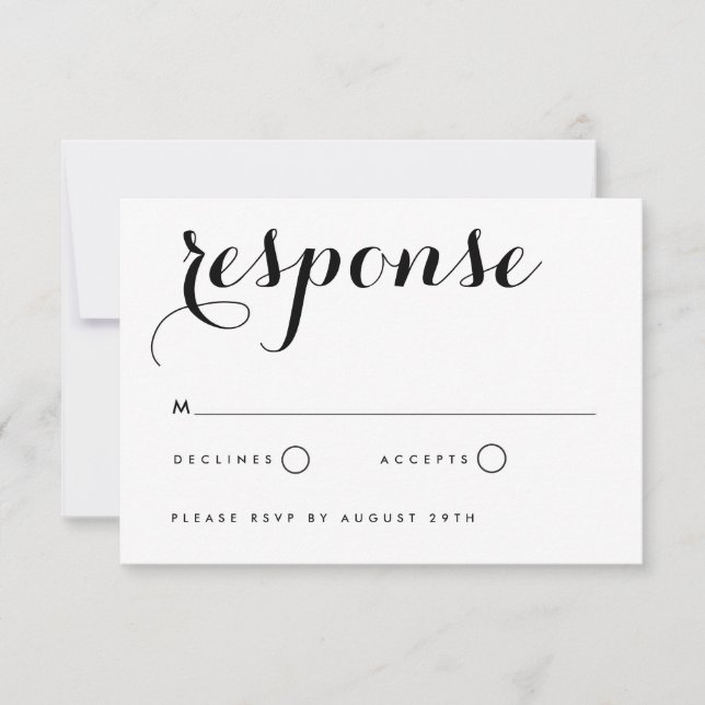 Tarjeta de respuesta de invitación de boda con tip (Anverso)