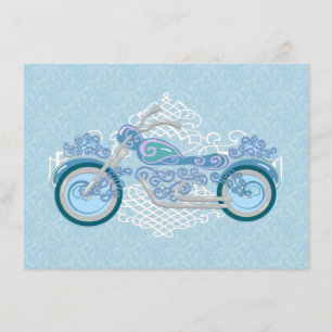 Tarjeta de respuesta de invitación de boda de moto