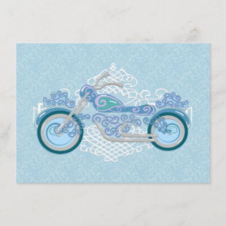Tarjeta de respuesta de invitación de boda de moto