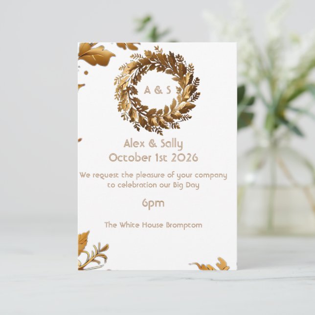 Tarjeta de respuesta de invitación de boda elegant (Anverso de pie)