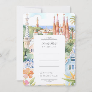 Tarjeta de respuesta de invitación de boda en Barc