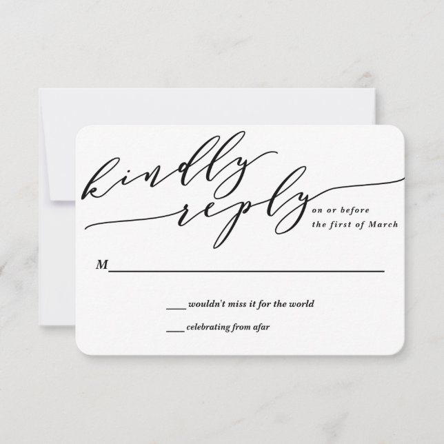 Tarjeta de respuesta de invitación de boda floral  (Anverso)