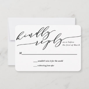 Tarjeta de respuesta de invitación de boda floral 