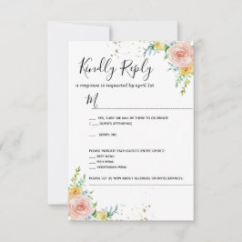 Tarjeta de respuesta de invitación de boda floral 
