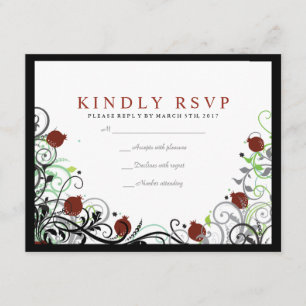 Tarjeta de respuesta de invitación de boda judía c