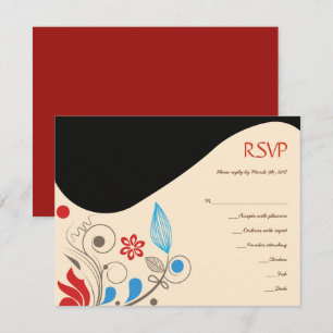 Tarjeta de respuesta de invitación de boda judía M