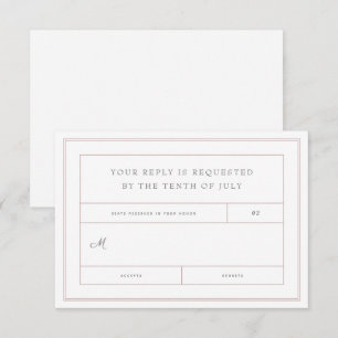 Tarjeta de respuesta de invitación de boda minimal