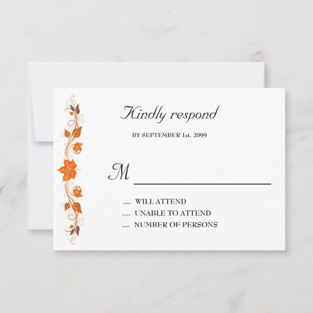 Tarjeta de respuesta de invitación de boda,Tema de (Anverso)