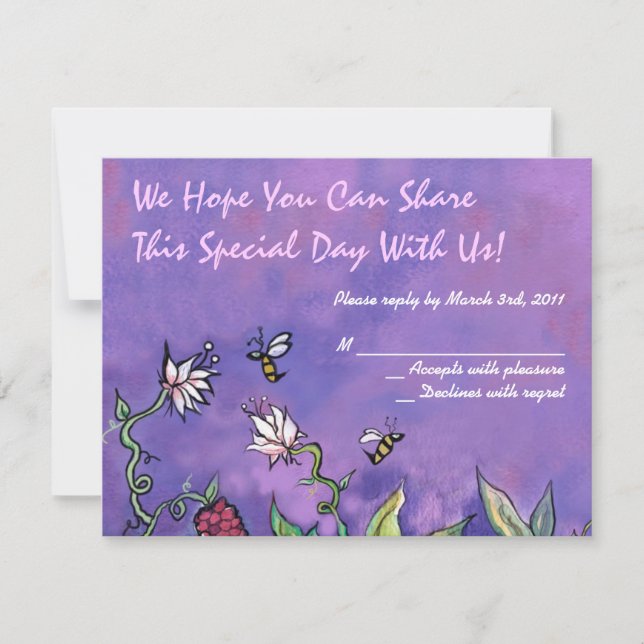 Tarjeta de respuesta de invitación de bodas de ave (Anverso)