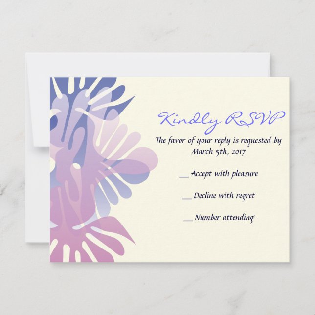 Tarjeta de respuesta de invitación de doble paloma (Anverso)