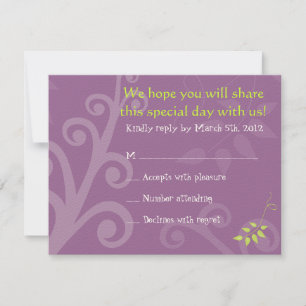 Tarjeta de respuesta de invitación de Dove of Peac