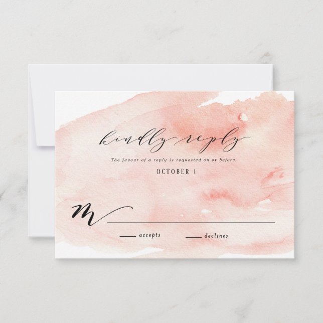 Tarjeta de respuesta de invitación de matrimonio p (Anverso)