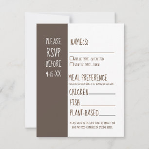 Tarjeta de respuesta de invitación de matrimonio R