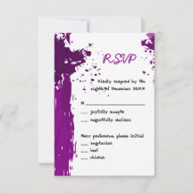 Tarjeta de respuesta de invitación de pintura mora