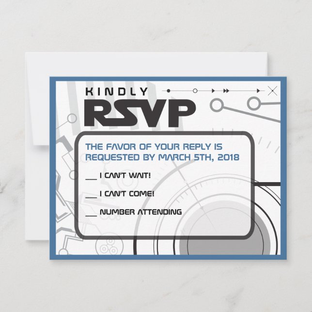 Tarjeta de respuesta de invitación del bar Bat Mit (Anverso)