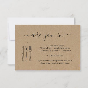 Tarjeta de respuesta de invitación divertida y lin